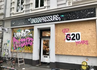 Läden in der Schanze verbarrikadiert Läden in der Schanze werden verbarrikadiert