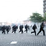 Polizei während Welcome to Hell demo G20