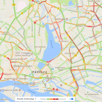 Verkehrslage zu G20, Stand 09:00 Uhr. Screenshot: Google Maps