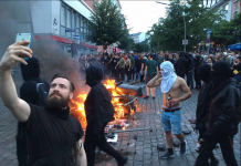 Der #riothipster von der Schanze wird zum Meme Screenshot: Twitter @TorstenBeeck