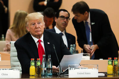 Donald Trump, Präsident der USA bei der 3. Arbeitssitzung der G20 Staats- und Regierungschefs.