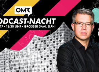 Podcast-Nacht in der Elphi Die Premiere der Podcast-Nacht am 15.11.17 in der Elphilharmonie. Foto: OMR