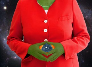 “Ich glaubte, Merkel sei Teil der Illuminati” Angela Merkel gilt in einigen Verschwörungstheorien als Reptiloid oder Teil der Illuminati