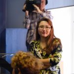 Russische Journalismus-Studierende besuchen Hamburg Prof. Dr. Svetlana Bodrunova während eines Vortrags.