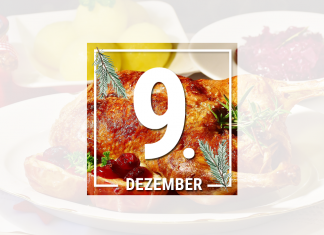 9. Türchen: Rezept für eine Weihnachtsente Es muss nicht immer Gans sein. Auch eine knusprige Weihnachtsente eignet sich perfekt als Festmahl. Foto: Pixabay, Grafik: Laura Lagershausen