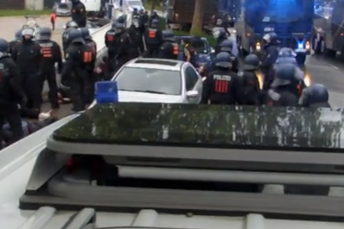 Polizeieinsatz am Rondenbarg. Quelle: Polizeivideo
