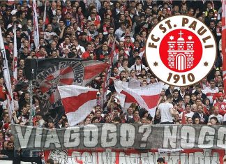 Schwarzmarkt-Tickets: FC St. Pauli greift durch Auch die Fans des FC St. Pauli setzen ein Zeichen gegen überhöhte Eintrittspreise. Foto: Pressefoto Baumann GbR, Illustration: Robert Bauguitte