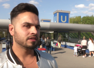 Wie wohnt es sich in Billstedt? Mann spricht in die Kamera in Billstedt.