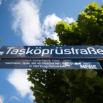 Nach NSU-Urteil: “Kein Schlussstrich”-Demo Straßenschild der Straße in der Süleyman Tasköprü 2001 erschossen wurde.