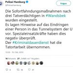 Tweet der Hamburger Polizei am Abend des 10. Oktober.