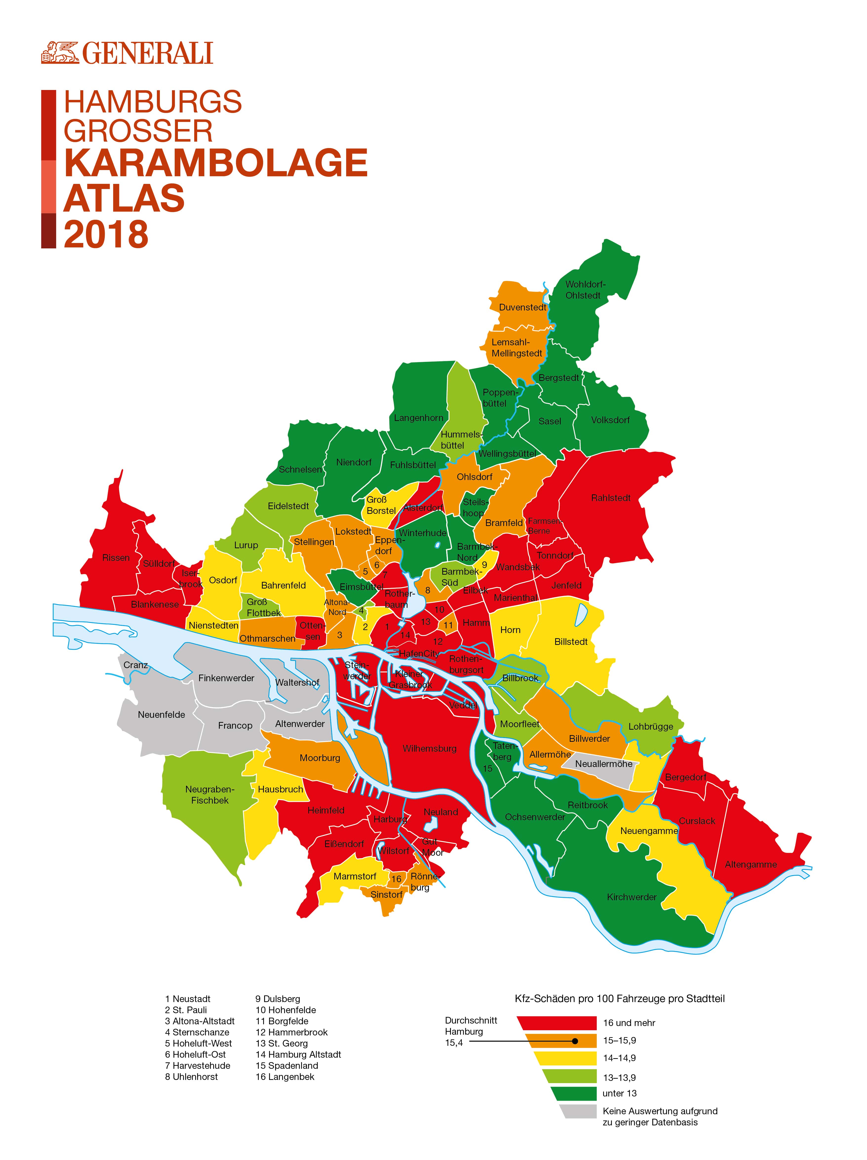Der Karambolage-Atlas zeigt, wo es in Hamburg am häufigsten kracht. Foto: pixabay