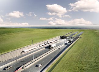 Stopp für den Fehmarnbelt-Tunnel? So könnte er in 10 Jahren aussehen: Der geplante Fehmarnbelt-Tunnels zwischen Deutschland und Dänemark. Foto: ICONO A/S für Femern A/S/Grafische Darstellung: Femern A/S/dpa