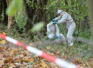 Dioxin-Gift in Billwerder Im Oktober 2018 nahmen Mitarbeiter einer von der Umweltbehörde beuftragten Spezialfirma Proben im Naturschutzgebiet Boberger Niederung, um es auf Dioxin zu untersuchen. Foto: Bodo Marks/dpa
