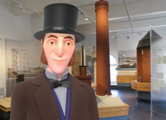 Mit William Lindley die Stadt erkunden Auf dem Bild sind Screenshots der Augmented Reality App zu sehen