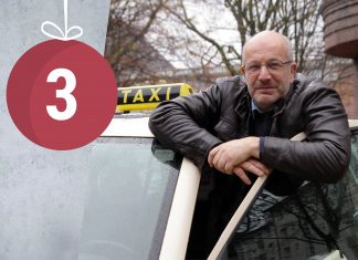“Heiligabend ist für mich ausgefallen” Taxifahrer Bernd Meyn schaut aus seinem Taxi heraus. Foto: Max Nölke