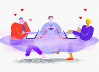 Ghostwriting: Die Wing Woman beim Onlinedating Ghostdating. Illustration: Stephanie Windt