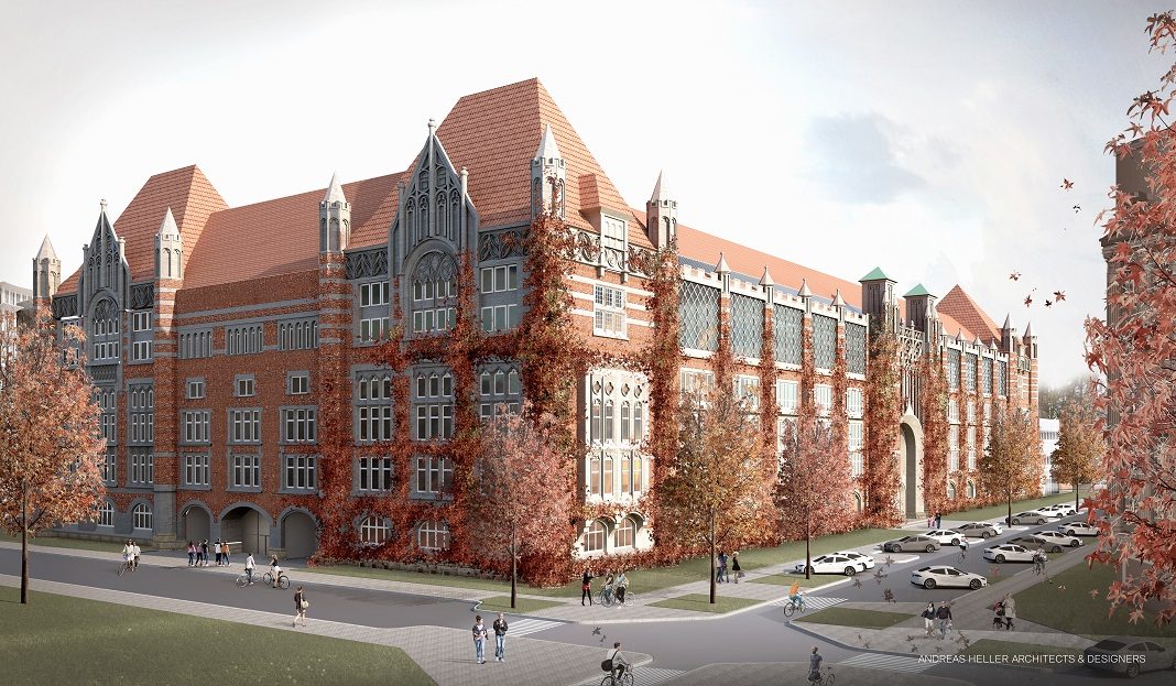 Bild des ehemaligen Fernmeldeamts in der Schlüterstraße. Hier soll der neue Campus der Uni Hamburg entstehen.