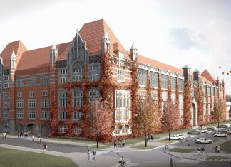 Der neue Campus der Uni Hamburg Bild des ehemaligen Fernmeldeamts in der Schlüterstraße. Hier soll der neue Campus der Uni Hamburg entstehen.