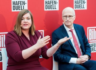 “Hafen-Duell”: Tschentscher will nur Bürgermeister Bürgerschaftswahl Hafen-Duell Peter Tschentscher SPD Katharina Fegebank Grüne