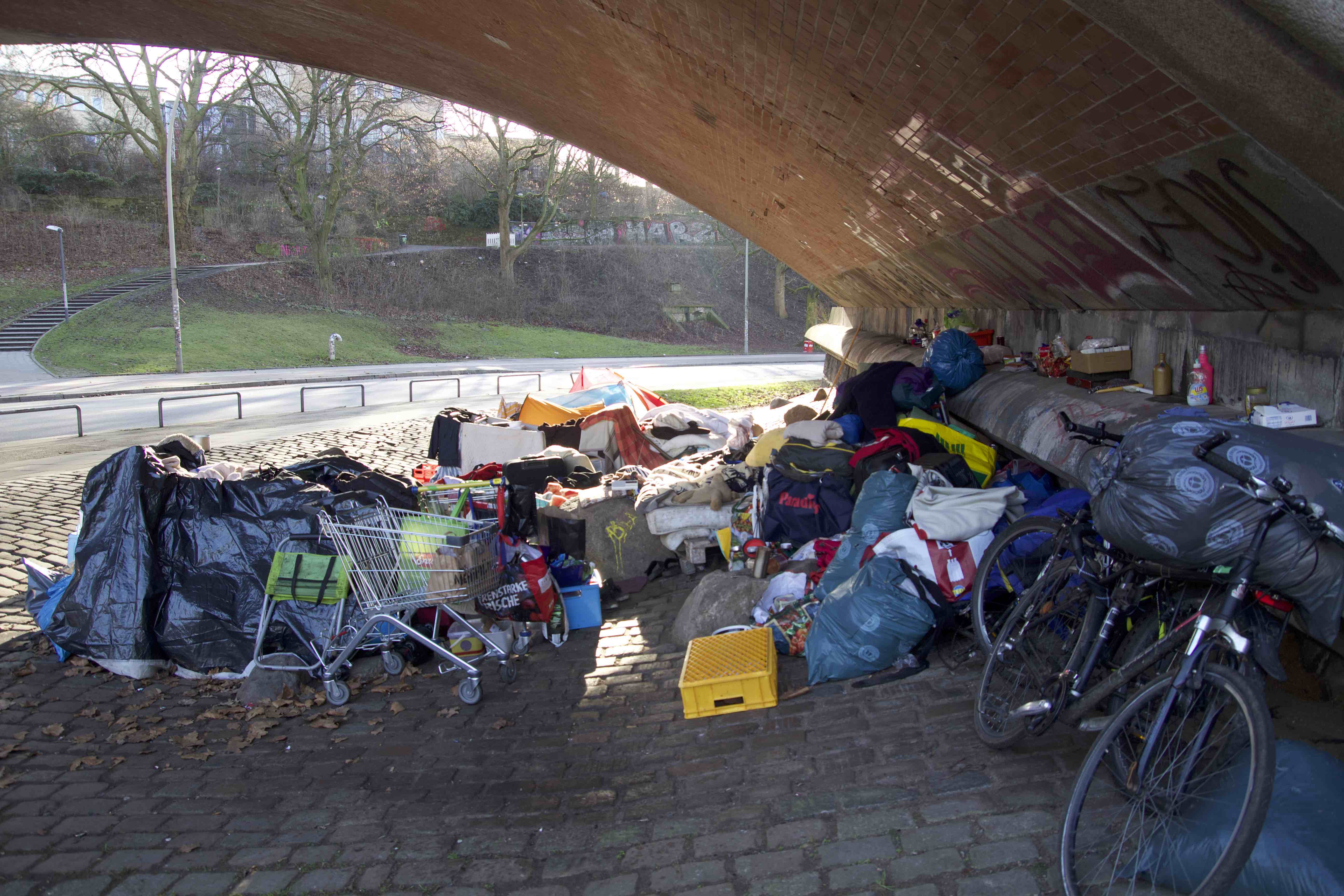 Obdachlose Hamburg Obdachlosenhilfe Obdachlosenschlafplatz St. Pauli