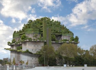 Grüner Bunker an der Feldstraße: Die erste Etage steht Der "Medienbunker" mit fünf neuen grünen Etagen