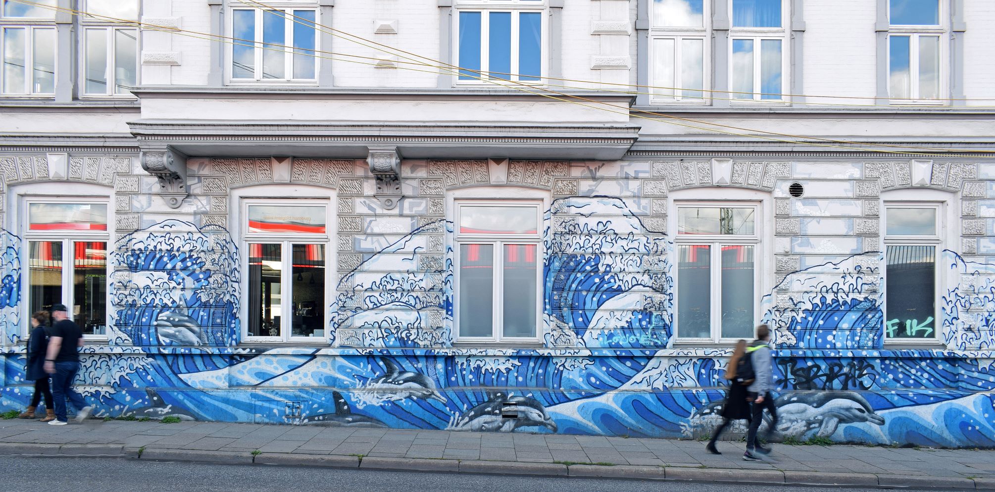 Philipp Kabbe, Graffito an einer Häuserwand in Hamburg-Ottensen