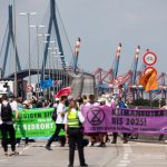 Verkehrsblockade: Extinction Rebellion blockiert Köhlbrand- und Lombardsbrücke Die Umweltgruppe Extinction Rebellion blockierte die Köhlbrandbrücke.