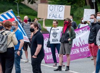 Bismarck-Denkmal: Proteste gegen Sanierung bismarck_denkmal_demonstration_hamburg