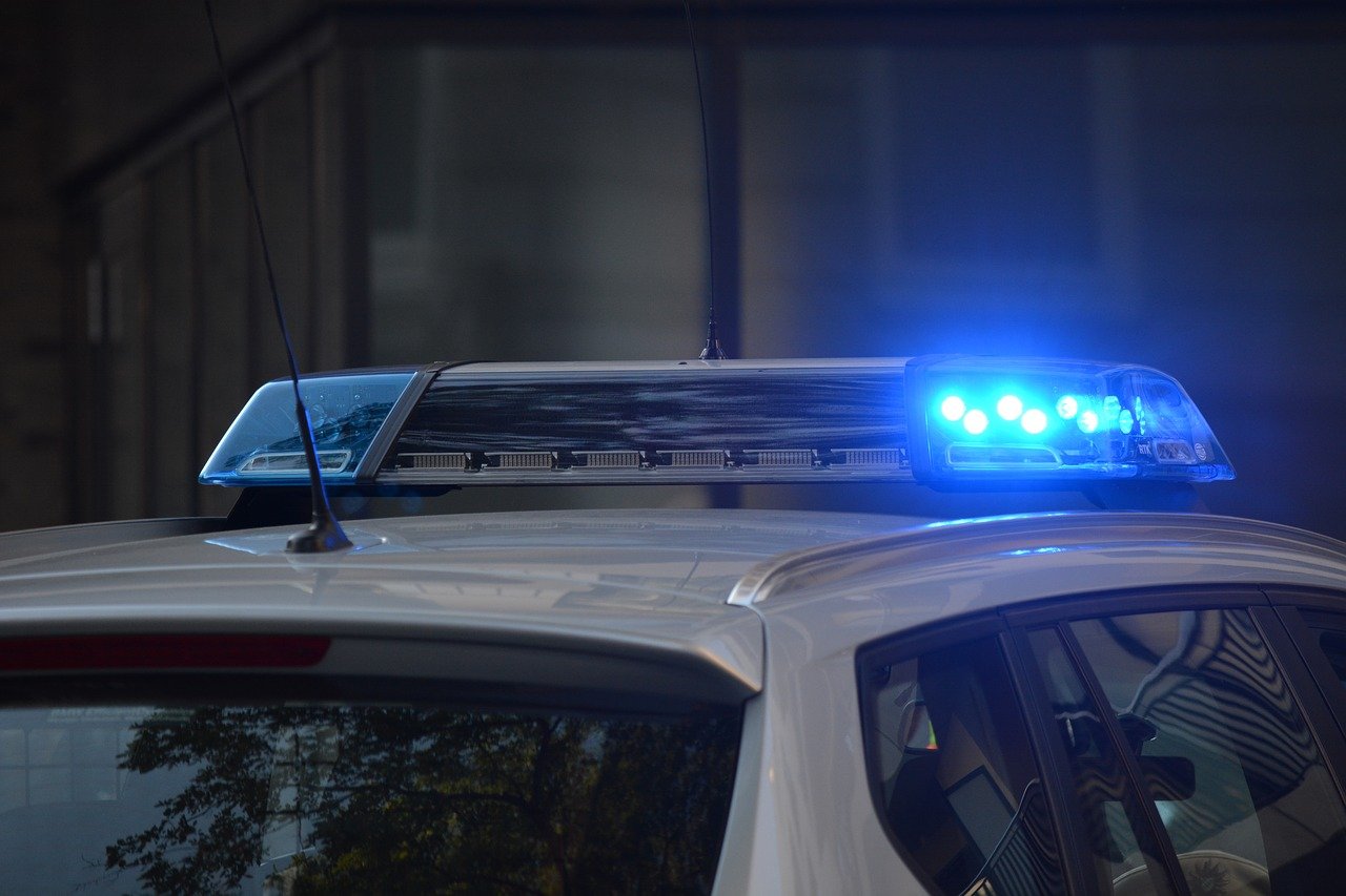 Blaulicht eines Polizeiwagens.