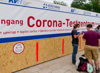 Corona-Testzentrum am Hauptbahnhof schließt Das Corona-Testzentrum am Hamburger Hauptbahnhof. Foto: Markus Scholz/dpa