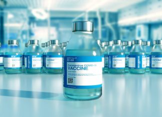 Impfzentrum verabreicht zweite Schutzimpfung COVID Impfung steht bereit