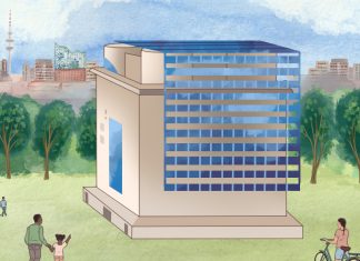 Energiebunker in Wilhelmsburg: Prima Klima im Betonwürfel? Illustration des Energiebunkers im heute