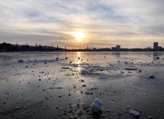 Wann kommt der Schnee, Tristan? Außenalster vereist