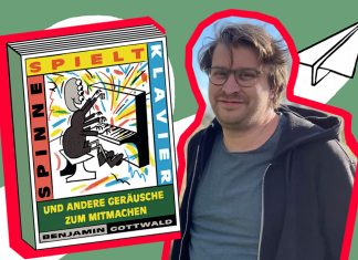 7 Fragen an Bilderbuchpreis-Gewinner Benjamin Gottwald Benjamin Gottwald mit seinem Bilderbuch "Spinne spielt Klavier", Gewinn Bilderbuchpreis
