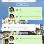 Sprachnachrichten auf WhatsApp: Entschleunigung in meinen Ohren WhatsApp-Verlauf aus Sprachnachrichten