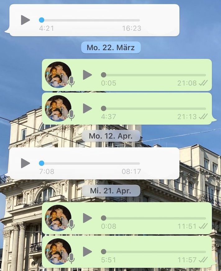 WhatsApp-Verlauf aus Sprachnachrichten