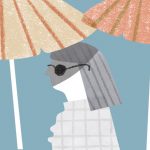 Life is back – und ich bin überfordert Illustration Frau unter Sonnenschirm, Corona-Lockerungen