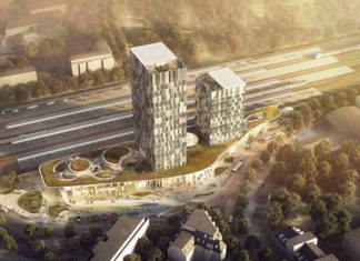 Fernverkehrsbahnhof Diebsteich: Bauarbeiten starten Visualisierung des neuenFernverkehrsbahnhofs am Diebsteich durch das Architektenbüro C.F. Møller Architects