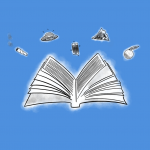 Bruchlandung im Ufo: Thomas Meyers Satire-Versuch Illustration zur Buchrezension mit verschiedenen Symbolen aus dem Buch, z. B. eine Orange, ein UFO und ein Smartphone.