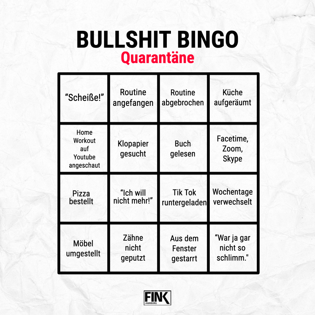 Bullshit Bingo Quarantäne Edition