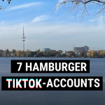 Diesen 7 Hamburger TikTok-Accounts solltest du folgen Handy in der Hand mit TikTok App und Hamburger Skyline im Hintergrund