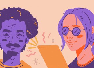 Der Mythos vom Genderdoppelpunkt Zwei Personen, die der Sprachausgabe eines Screenreaders zuhören, wie sie den Genderdoppelpunkt ausspricht.