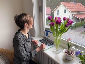 Ukrainische Wissenschaftlerin in ihrem neuen Zuhause in Hambrug Bergedorf