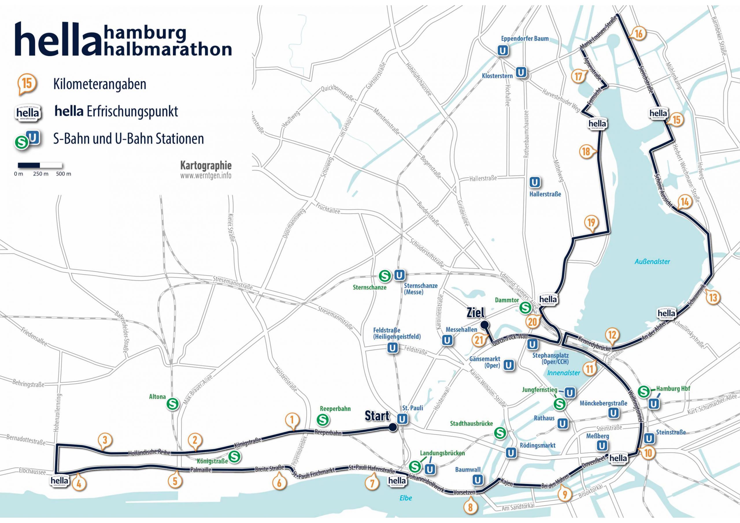Läufer*innen auf einer Straße in Hamburg beim Hella Halbmarathon 2019