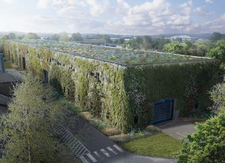 Grüne Fassaden für das Klima Grüne Fassaden: Visualisierung der Halle 26 in einigen Jahren.