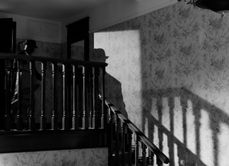 15. Hamburger Krimifestival startet auf Kampnagel Im Treppengeländer steht ein dunkler Schatten