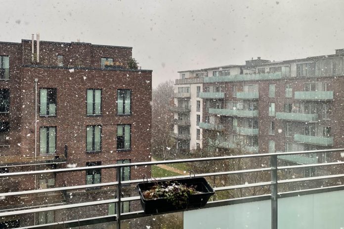 Schnee im Hamburg: Typisches Schietwetter mit Schneeregen. Foto: Laura Grübler