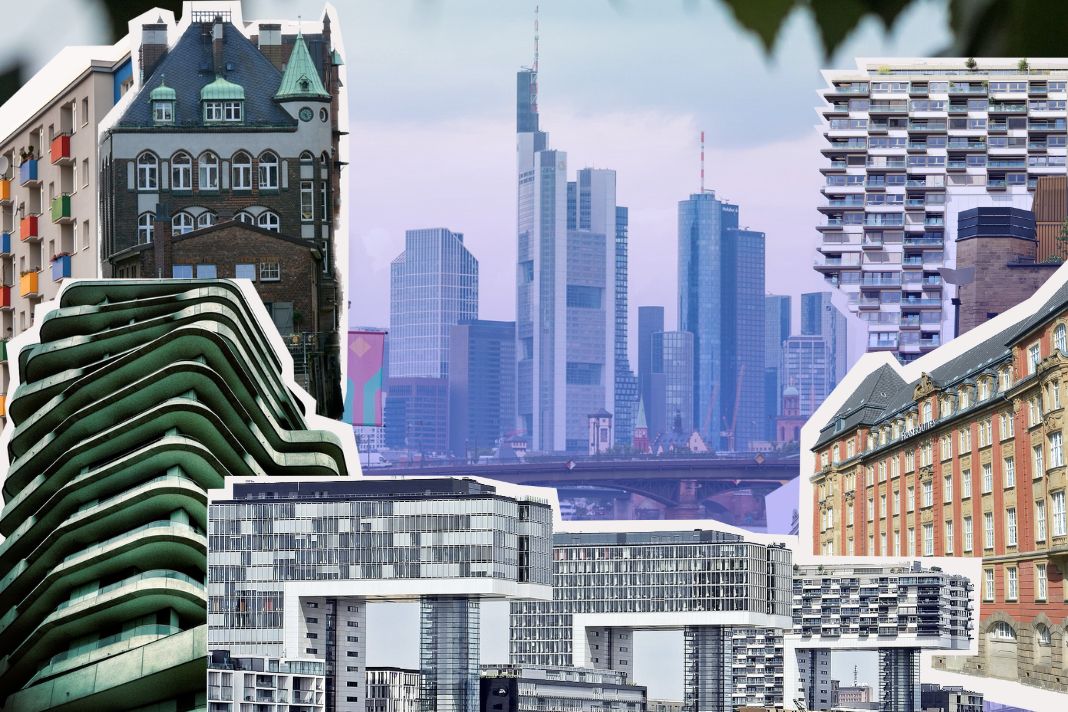 Wohnungspolitik: Collage mit Gebäuden aus Großstädten
