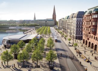 Hamburg investiert Millionen in Umbau von Jungfernstieg Eine Visualisierung zeigt den Jungfernstieg-Umbau in Hamburg.