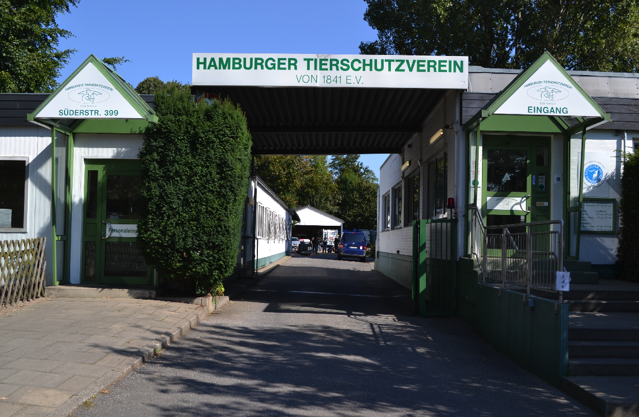 Der Eingang des Tierheims in der Süderstraße in Hamm.